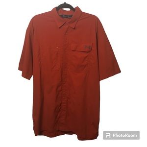 Under Armour orange short sleeve button down shirt. XL